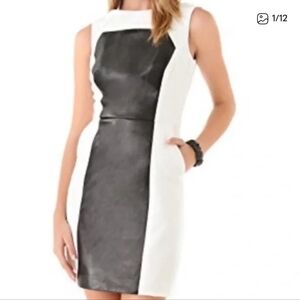 MILLY Sheath Lamb Leather Dress Size 4